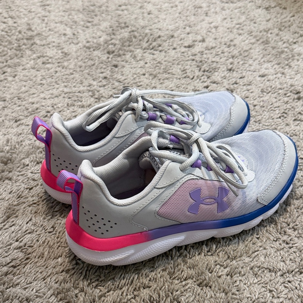 Under Armour Kids' Gray and Pink Sneakers